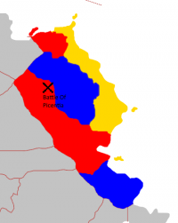 Red: Azaelists, Blue: Axolians, Yellow: Empire Supporters