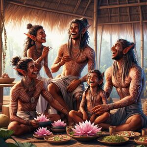 Emhainean Family eating lotus flowers.jpg