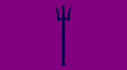 Purple foundation with blue trident in center