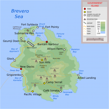 Topographic map of Government Island