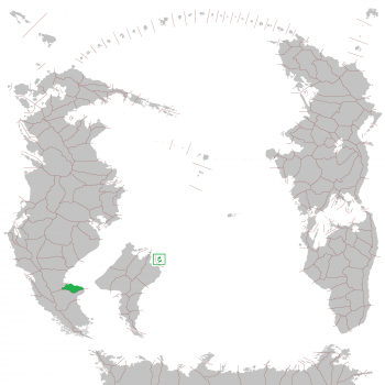 Territory of Karnetvor in the South Pacific (dark green)