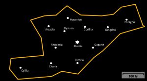 Map of the Stoinian Star Kingdom with all sector capitals.